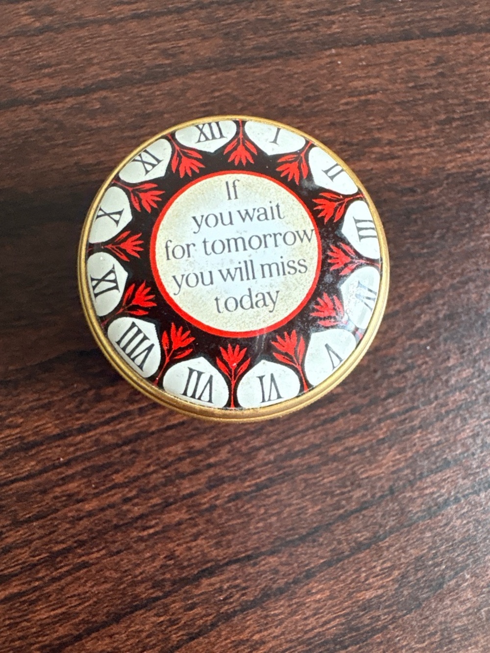 Halcyon Days Enamel trinket-clock